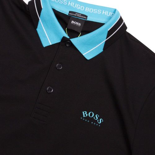 Athleisure Mens Black/Turquoise Paule Slim Fit S/s Polo Shirt 74420 by BOSS from Hurleys