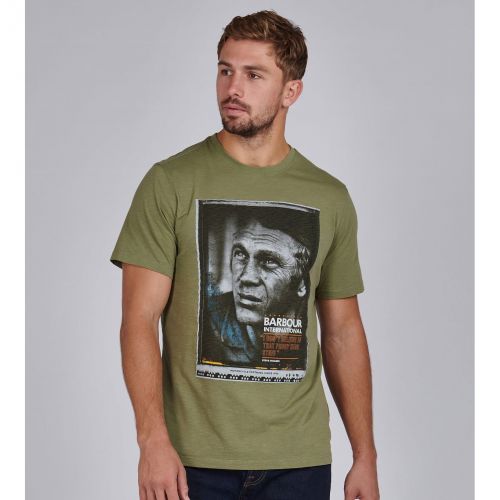 Mens Light Moss Hero S/s T Shirt 87539 by Barbour Steve McQueen Collection from Hurleys