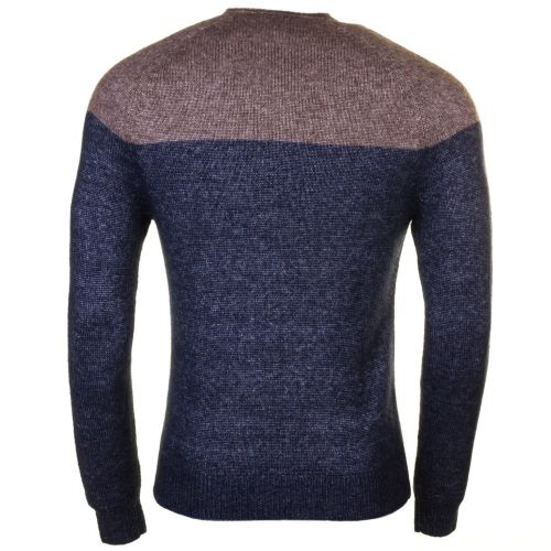 Mens Beige & Blue Contrast Detail Crew Knitted Jumper 61284 by Armani Jeans from Hurleys