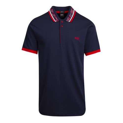 Athleisure Mens Navy Paddy 1 Trim S/s Polo Shirt 81146 by BOSS from Hurleys