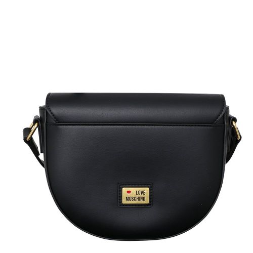 Womens Black Heart Strap Saddle Crossbody Bag 101402 by Love Moschino from Hurleys