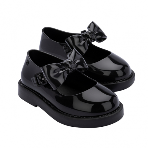 Girls Black Mini Lola Bow Shoes (4-11) 100356 by Mini Melissa from Hurleys