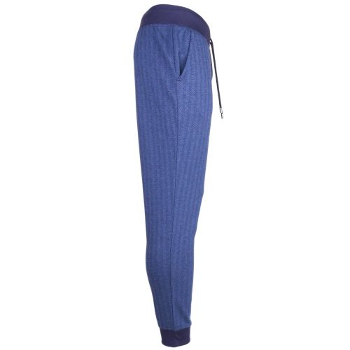 Mens Dark Blue Loungewear Herringbone Cuffed Pants 68332 by BOSS from Hurleys