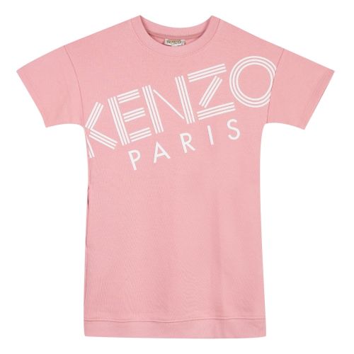 Girls Mid Pink Cosmic Logo Dress 30773 by Kenzo from Hurleys