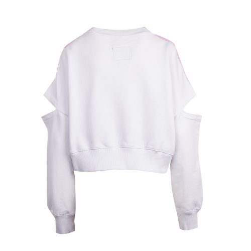 Womens Pink/White Open Arm Branded Short Sweat Top 51192 by Versace Jeans Couture from Hurleys