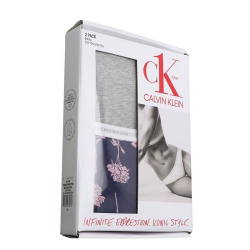 Calvin Klein Briefs Womens Grey/Roses 2 Pack Bikini