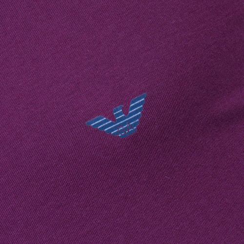 Mens Aubergine Small Logo S/s T Shirt 15054 by Emporio Armani from Hurleys