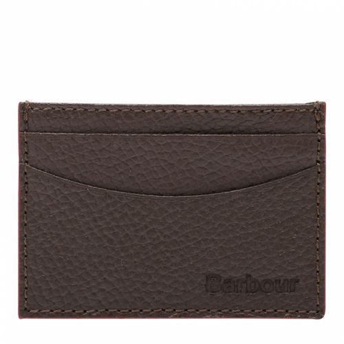 Mens Dark Brown Grain Leather Card Holder 47493 by Barbour from Hurleys