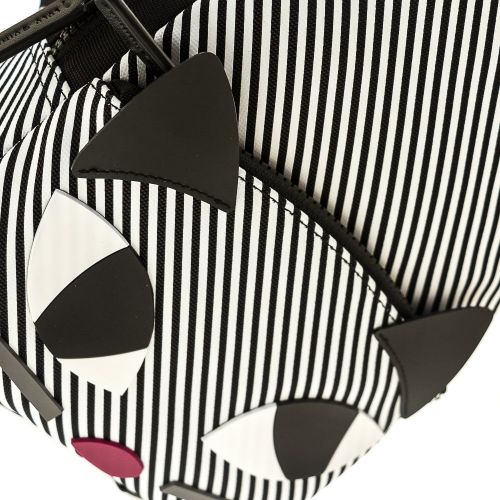 Womens Black & White Stripe Kooky Cat Backpack 70013 by Lulu Guinness from Hurleys