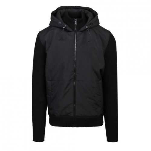 Casual Mens Black Konopoly Hooded Zip Through Knitted Top 101537 by BOSS from Hurleys