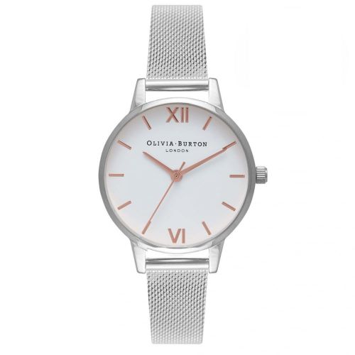 Silver/Rose Gold Midi Dial Mesh Watch 10059 by Olivia Burton from Hurleys