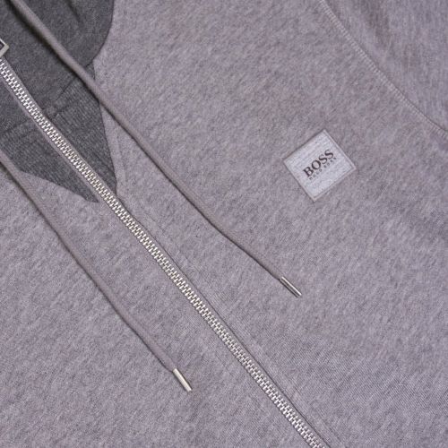 Casual Mens Light Grey Zeroes Hooded Zip Sweat Top 22012 by BOSS from Hurleys