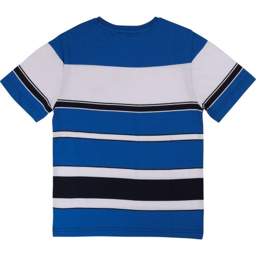 Boys Blue Striped Logo S/s T Shirt 38285 by BOSS from Hurleys