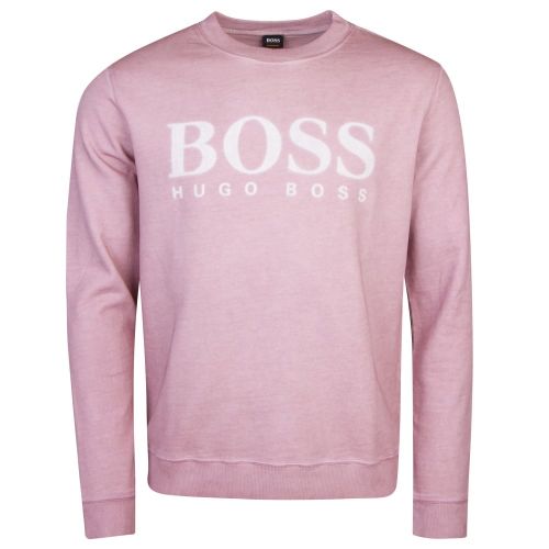 Casual Mens Light Pink Wallker Crew Sweat Top 22014 by BOSS from Hurleys