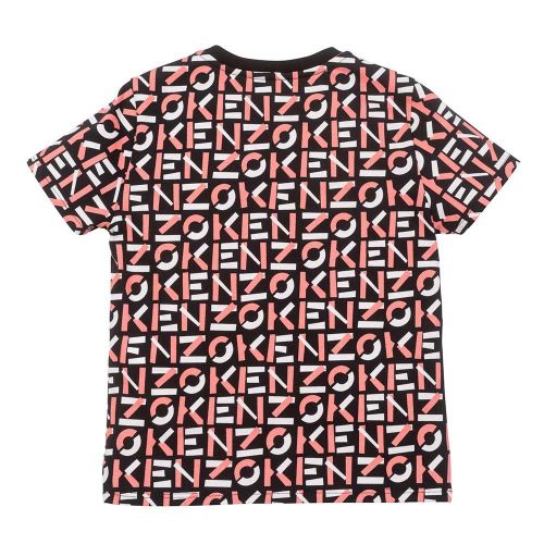 Girls Black Logo Print S/s T Shirt 92507 by Kenzo from Hurleys