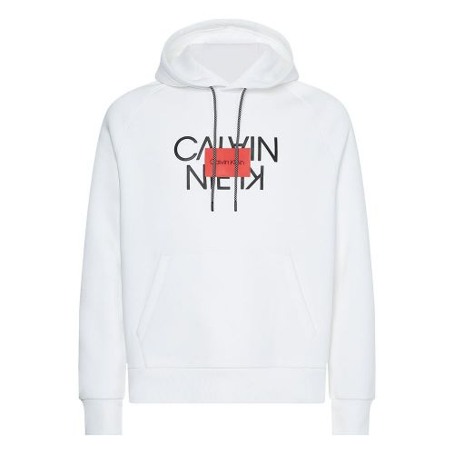 Mens Bright White Text Reversed Hoodie 86888 by Calvin Klein from Hurleys