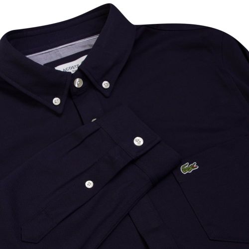 Mens Navy Jersey Pocket Slim Fit L/s Shirt 23259 by Lacoste from Hurleys