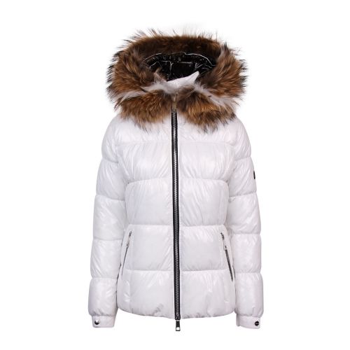 Womens White/Natural White B241 Square Quilted Jacket 50508 by Froccella from Hurleys