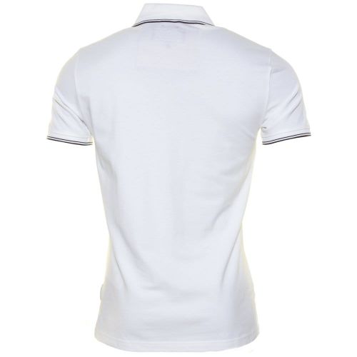 Mens White Extra Slim Tipped S/s Polo Shirt 61478 by Armani Jeans from Hurleys