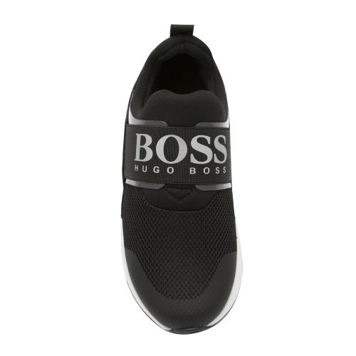Boys Black Branded Elastic Trainers (28-35) 45574 by BOSS from Hurleys