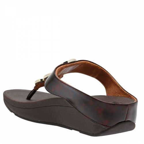 Womens Chocolate Brown Halo Tortoise Toe-Thong Sandals 40944 by FitFlop from Hurleys