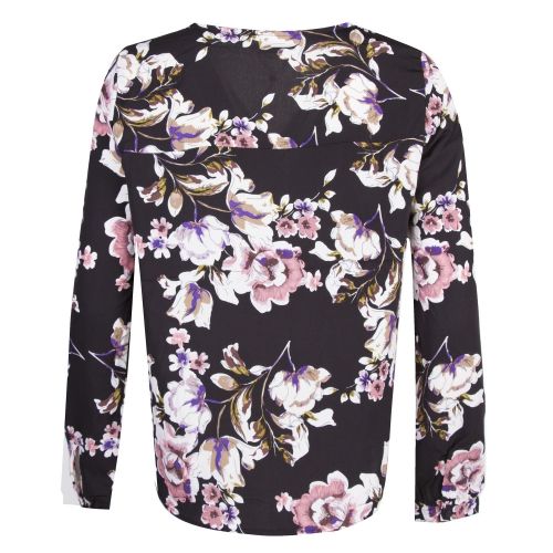 Womens Black Vilienna Floral Blouse 34029 by Vila from Hurleys