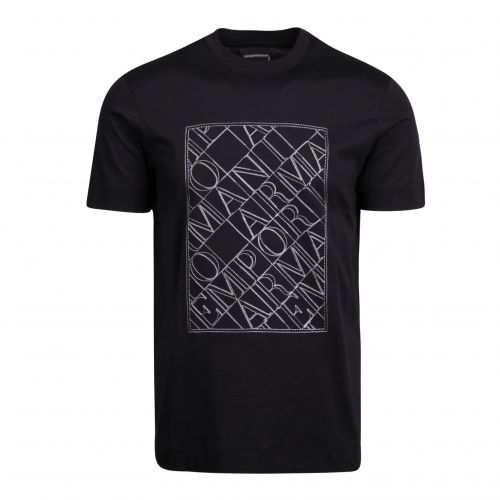 Mens Navy Stitch Logo Box S/s T Shirt 85046 by Emporio Armani from Hurleys