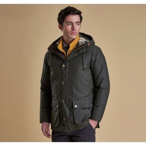 Heritage Mens Sage Hooded Bedale Jacket 11977 by Barbour from Hurleys