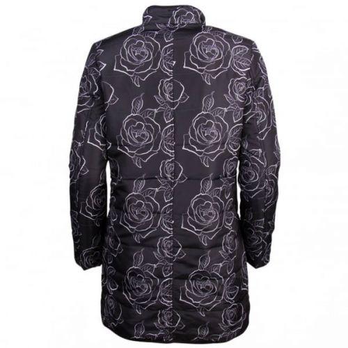 Womens Black Rose Printed Coat 70265 by Armani Jeans from Hurleys