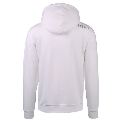 Mens White Off Centre Logo Hoodie 105903 by Replay from Hurleys