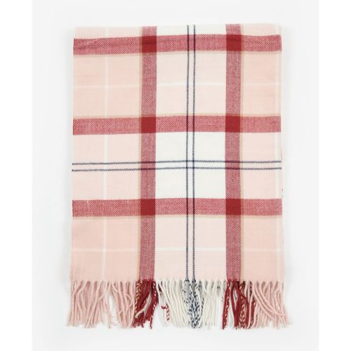 Womens Red/Pink Hailes Tartan Wrap Scarf 94337 by Barbour from Hurleys