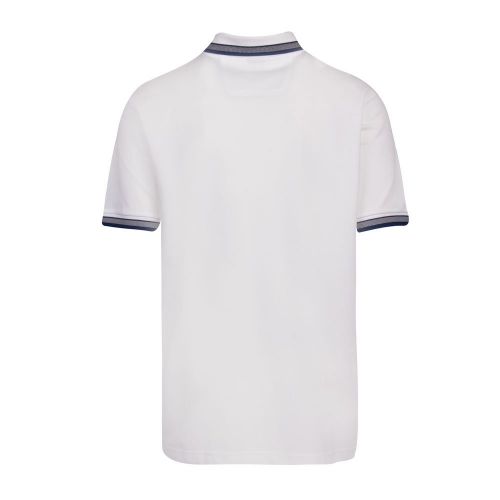 Athleisure Mens White/Blue Paddy Regular Fit S/s Polo Shirt 95537 by BOSS from Hurleys