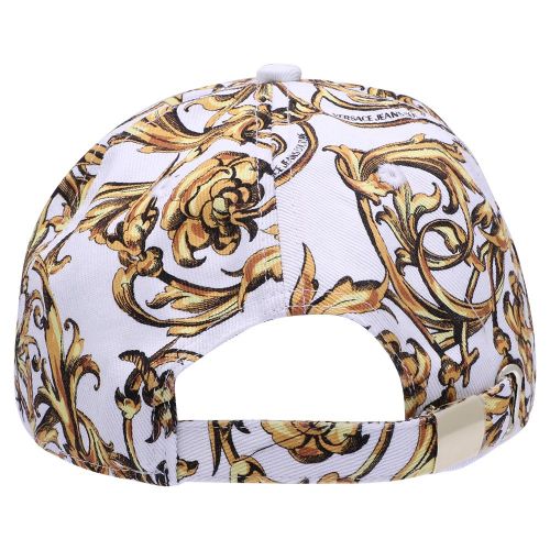 Mens White Gold Baroque Garland Print Cap 105785 by Versace Jeans Couture from Hurleys