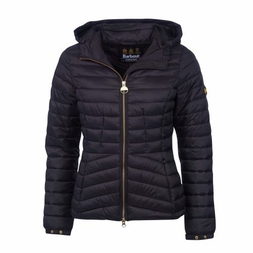 Womens Black Score Hooded Quilted Jacket 56259 by Barbour International from Hurleys
