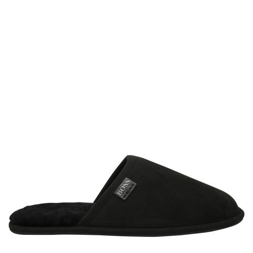 Mens Black Home Suede Slippers 51759 by BOSS from Hurleys