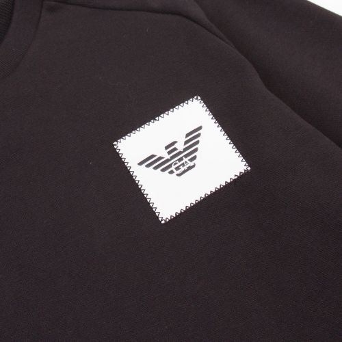Boys Black Patch Logo Crew Sweat Top 48113 by Emporio Armani from Hurleys