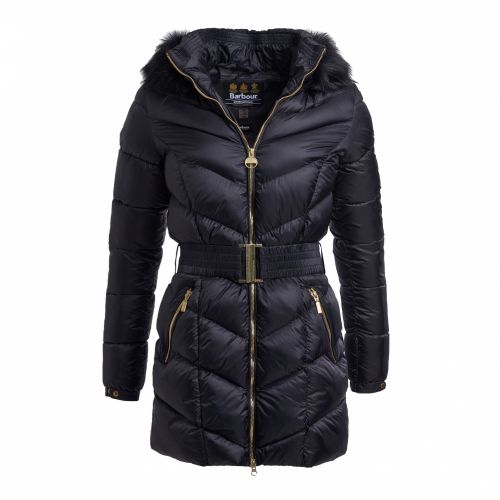 Womens Black Highpoint Hooded Quilted Coat 46644 by Barbour International from Hurleys