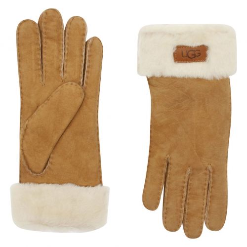 Womens Chestnut Sheepskin Turn Cuff Gloves 80396 by UGG from Hurleys