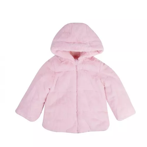 Baby Blossom Pink Faux Fur Lined Coat 95181 by Moschino from Hurleys