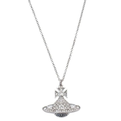 Womens Silver and Crystal Minnie Bas Relief Pendant Necklace 24741 by Vivienne Westwood from Hurleys