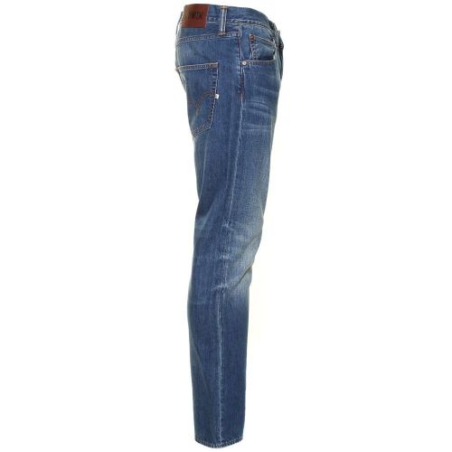 Mens 11.5oz F8.M2 Blue Mid Used Wash ED-55 Relaxed Tapered Fit Jeans 18956 by Edwin from Hurleys