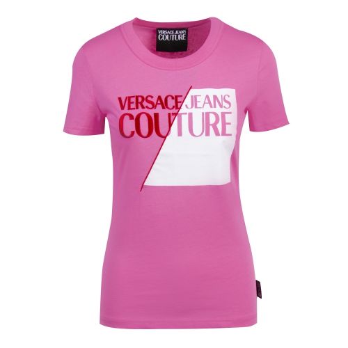 Womens Light Pink Logo Box S/s T Shirt 55206 by Versace Jeans Couture from Hurleys