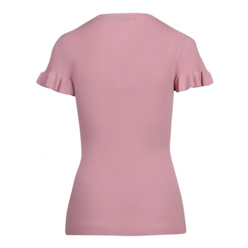 Womens Pale Pink Tashhaa Frill Rib Knitted Top 84638 by Ted Baker from Hurleys