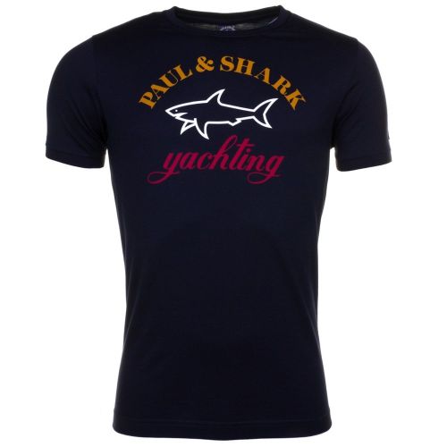 Paul & Shark Mens Navy Tri Colour Shark Fit S/s Tee Shirt 64995 by Paul And Shark from Hurleys