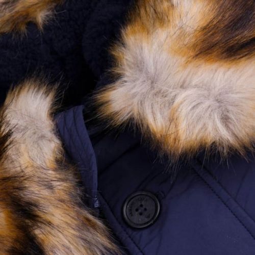 Mens Navy Fur Hood Down Parka Coat 11089 by Armani Jeans from Hurleys