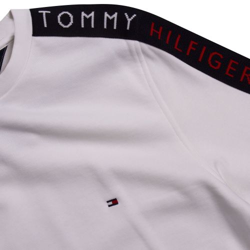 Mens White Taped Arm Crew Sweat Top 79108 by Tommy Hilfiger from Hurleys