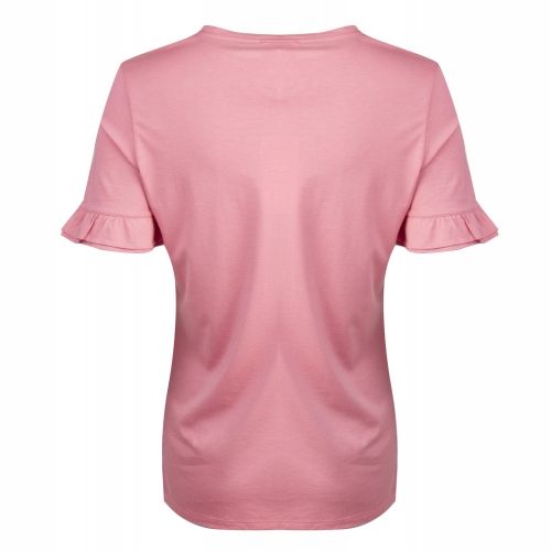 Casual Womens Medium Pink Takatja Frill S/s T Shirt 28580 by BOSS from Hurleys