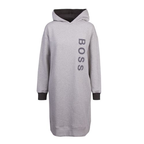 Casual Womens Light Grey Dikate Hooded Sweater Dress 51552 by BOSS from Hurleys