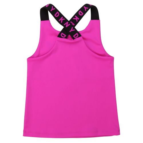 Girls Hot Pink Branded Vest Top 75354 by DKNY from Hurleys