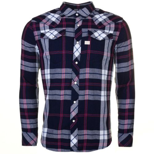 Mens Indigo & Dark Baron Tacoma Check L/s Shirt 64109 by G Star from Hurleys